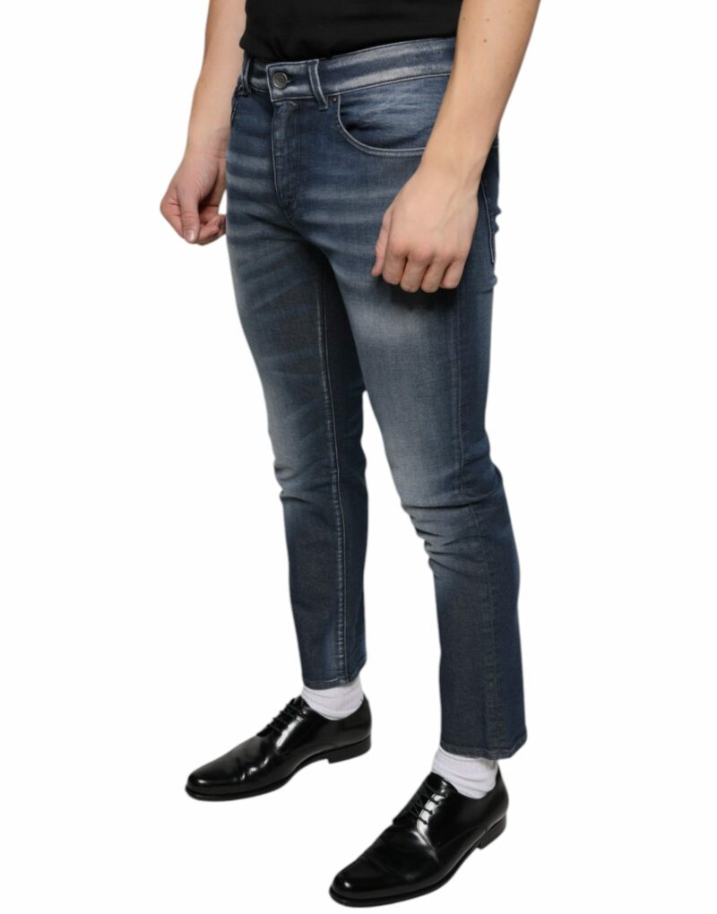 Dolce & Gabbana Dark Blue Washed Cotton Skinny Denim Jeans - Image 3