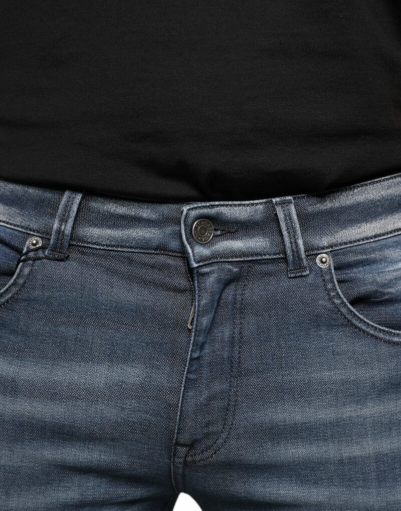 Dolce & Gabbana Dark Blue Washed Cotton Skinny Denim Jeans - Image 5