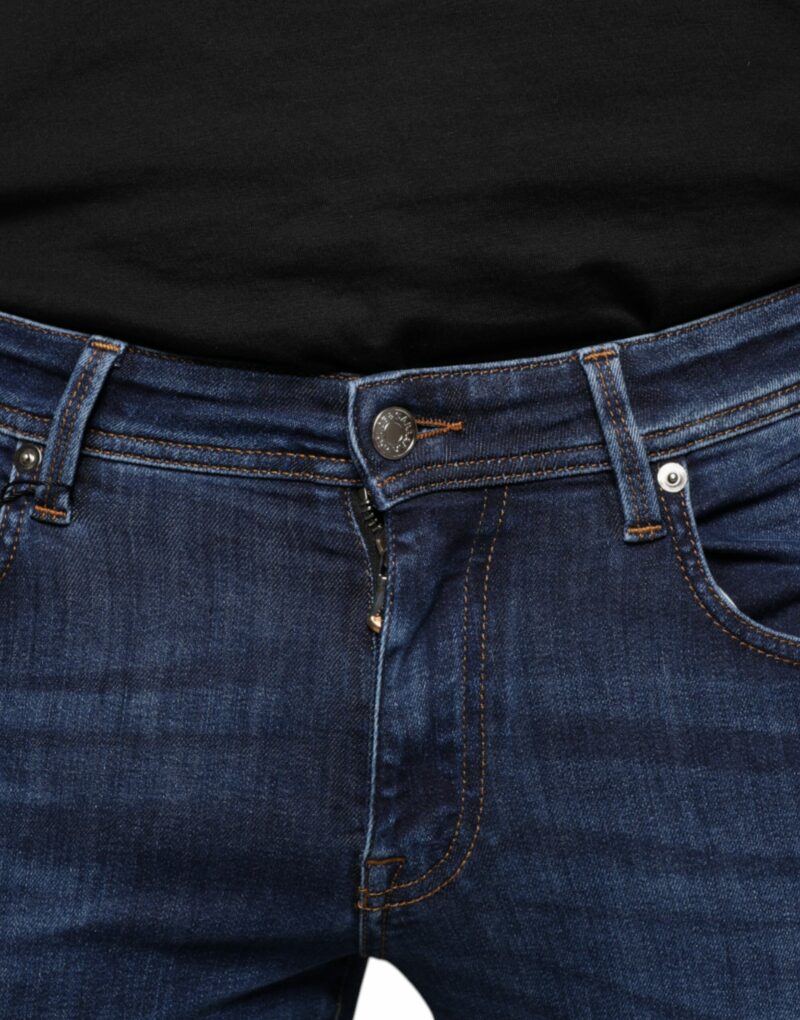 Dolce & Gabbana Dark Blue Cotton Stretch Skinny Denim Jeans - Image 5