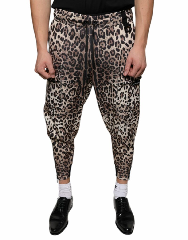 Dolce & Gabbana Brown Leopard Polyester Jogger Pants - Image 2