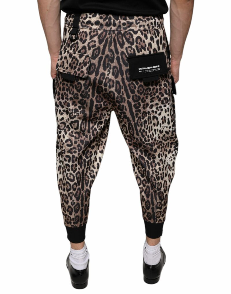 Dolce & Gabbana Brown Leopard Polyester Jogger Pants - Image 4