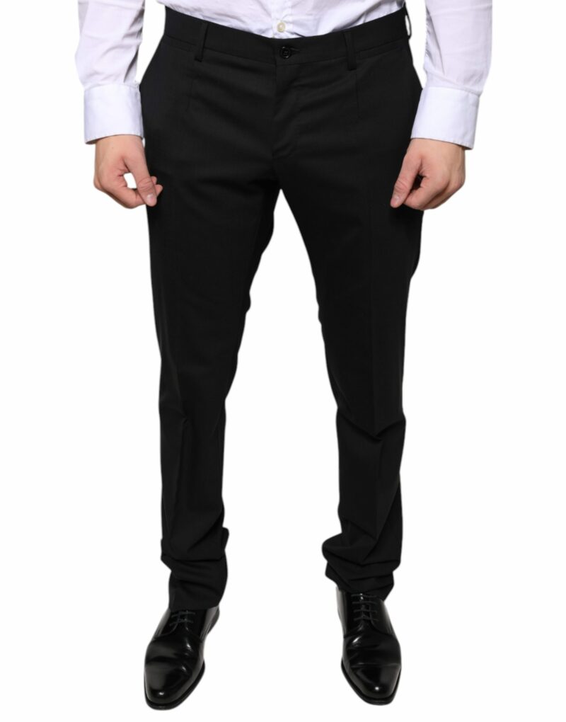 Dolce & Gabbana Black Wool Skinny Dress Formal Pants - Image 2