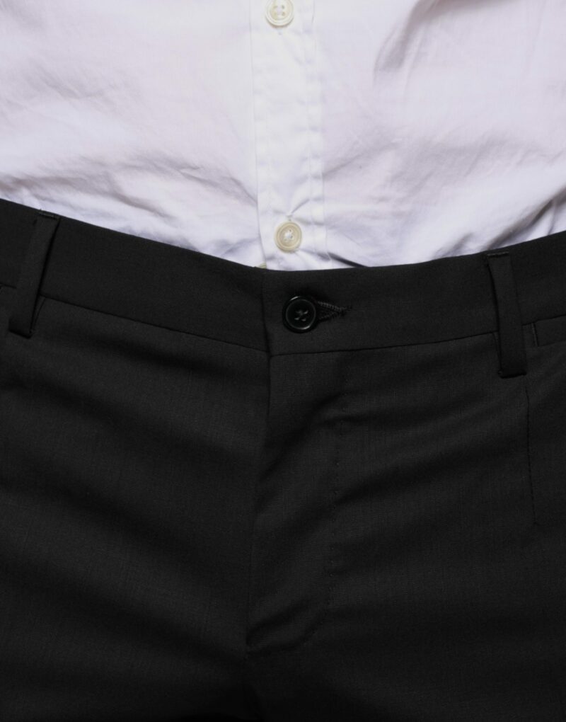 Dolce & Gabbana Black Wool Skinny Dress Formal Pants - Image 5