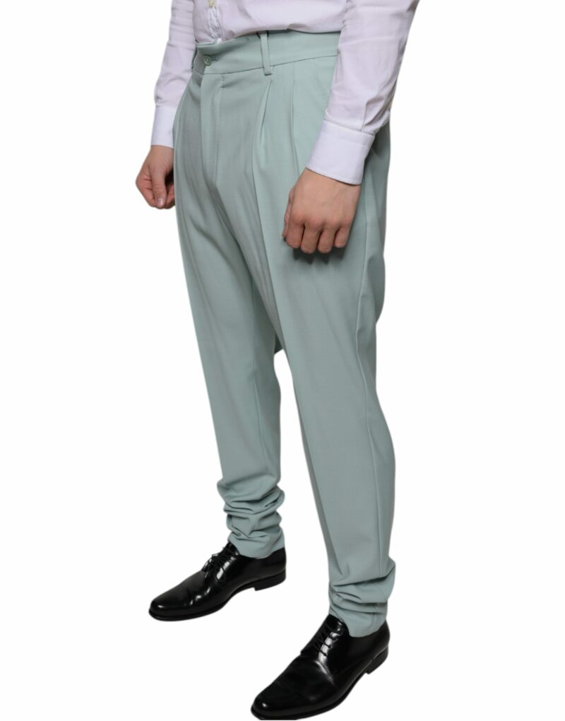 Dolce & Gabbana Mint Green Cotton Dress Pants - Image 3