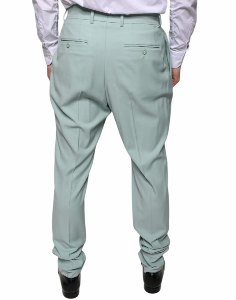 Dolce & Gabbana Mint Green Cotton Dress Pants - Image 4