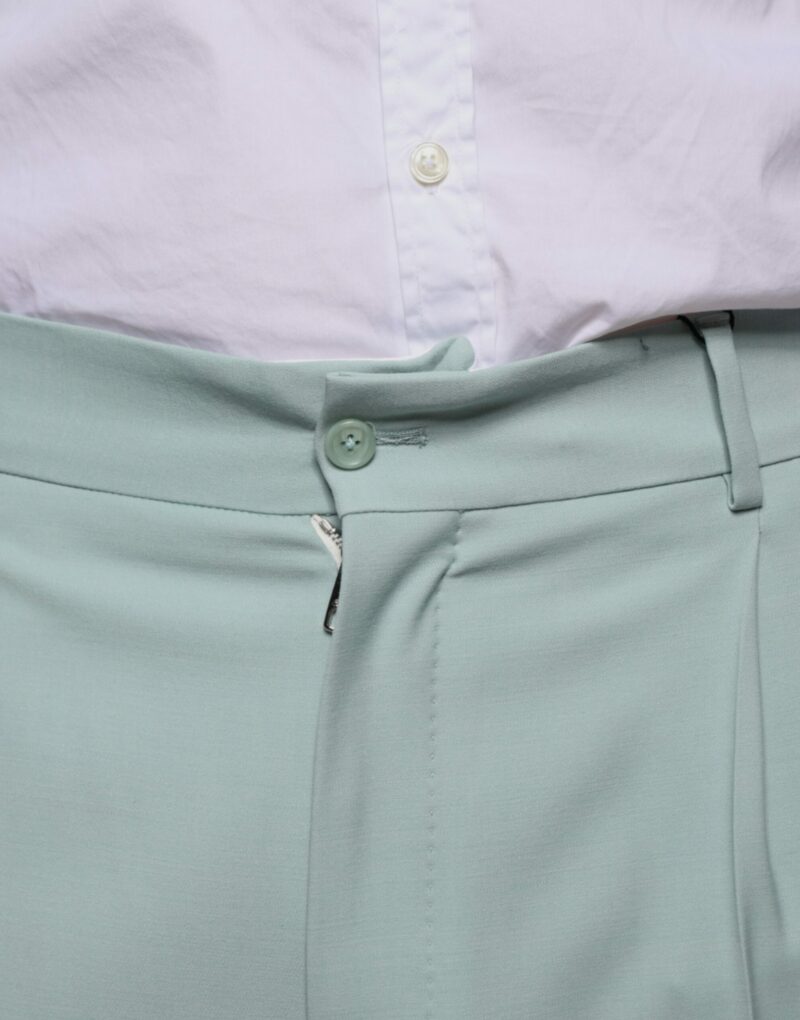 Dolce & Gabbana Mint Green Cotton Dress Pants - Image 5