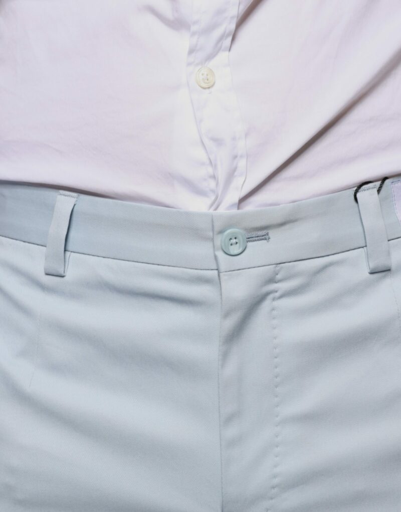 Dolce & Gabbana Light Blue Cotton Dress Pants - Image 5