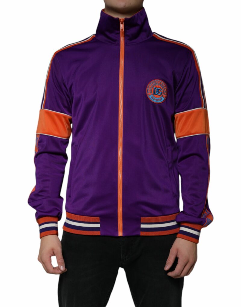 Dolce & Gabbana Purple Polyester Full Zip Long Sleeve Sweater - Image 2