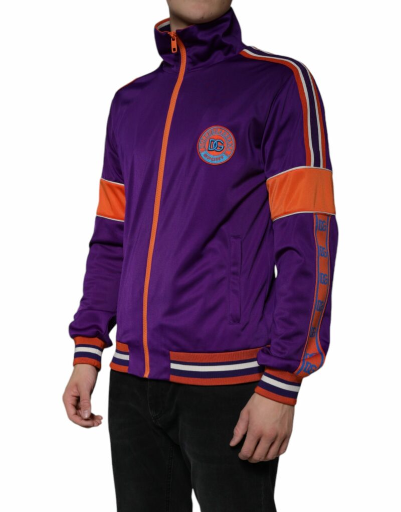 Dolce & Gabbana Purple Polyester Full Zip Long Sleeve Sweater - Image 3