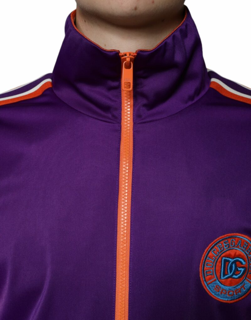 Dolce & Gabbana Purple Polyester Full Zip Long Sleeve Sweater - Image 5