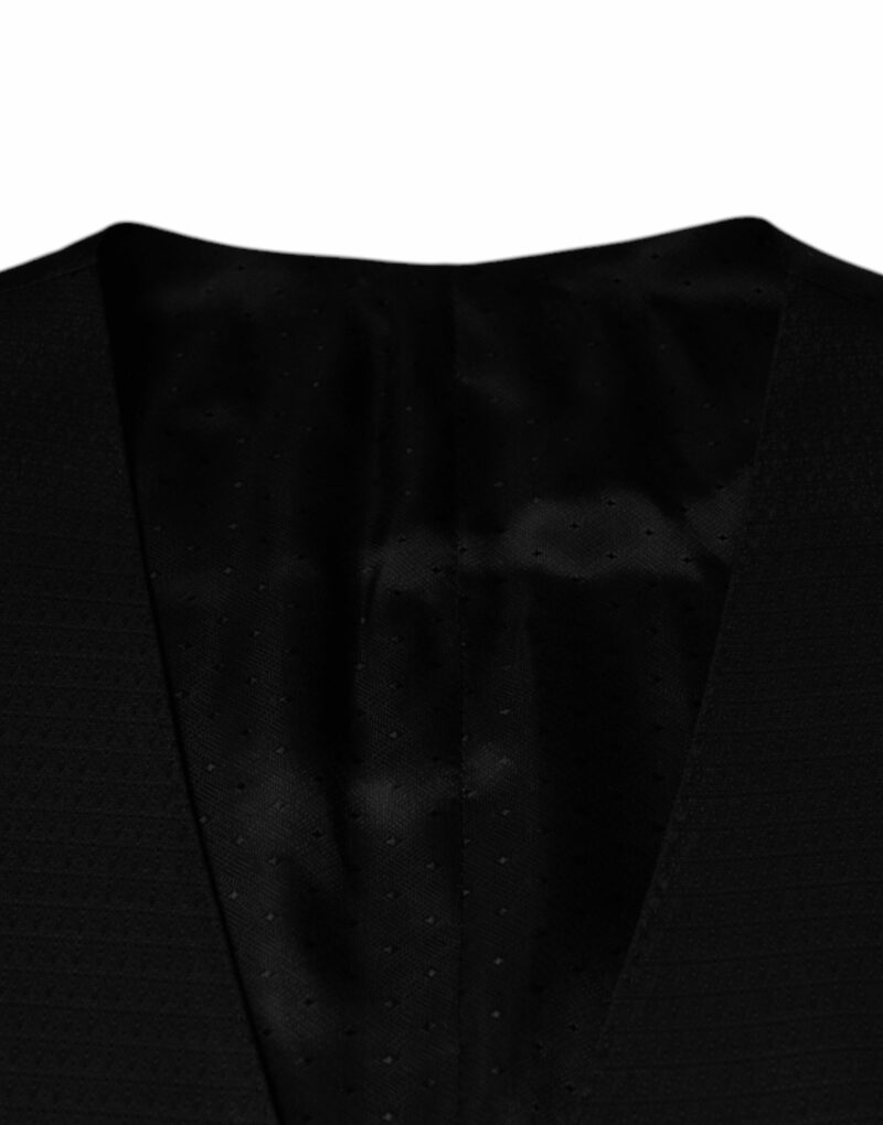 Dolce & Gabbana Black Wool Waistcoat Dress Formal Vest - Image 6
