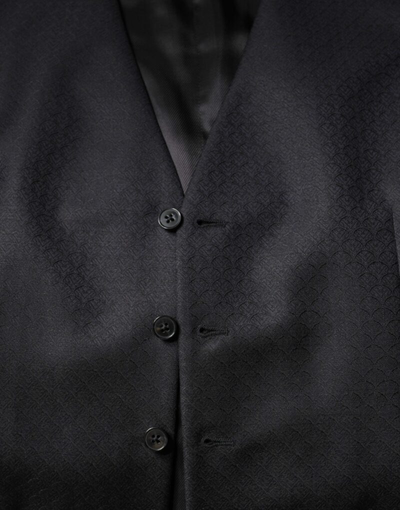 Dolce & Gabbana Black Wool Waistcoat Dress Formal Vest - Image 8