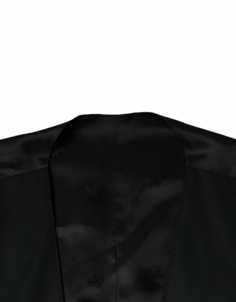 Dolce & Gabbana Black Wool Waistcoat Dress Formal Vest - Image 7