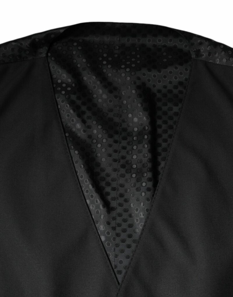 Dolce & Gabbana Black Wool Waistcoat Dress Formal Vest - Image 6