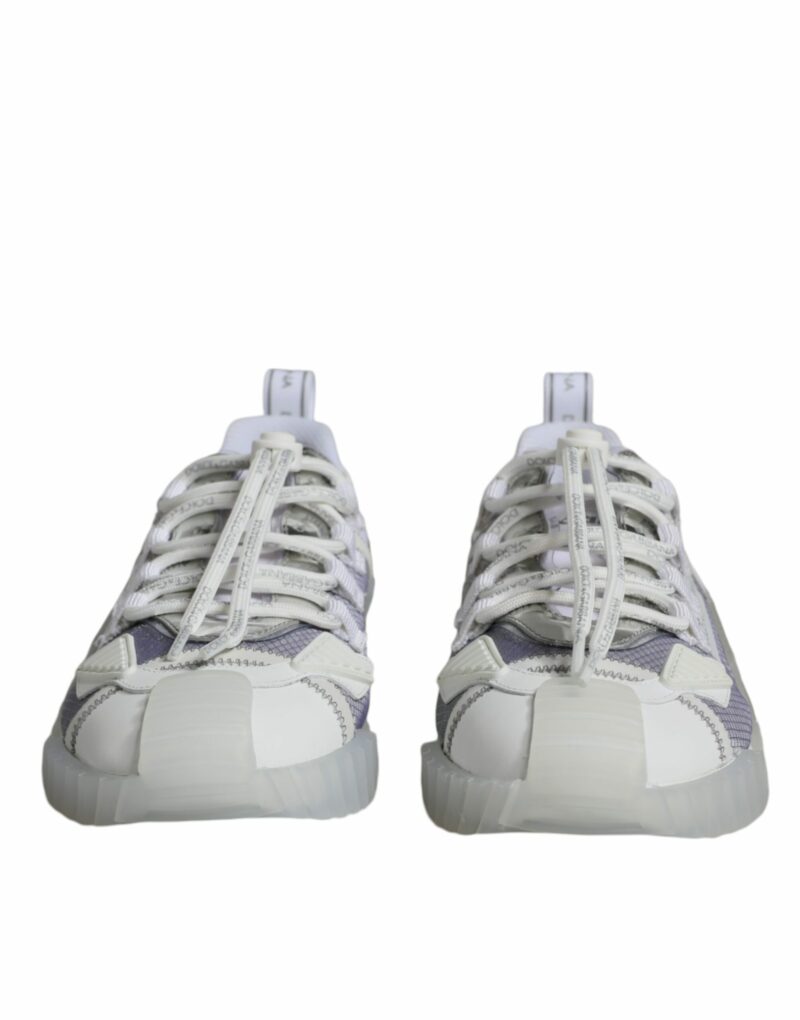 Dolce & Gabbana White Silver Low Top NS1 Sneakers Shoes - Image 2