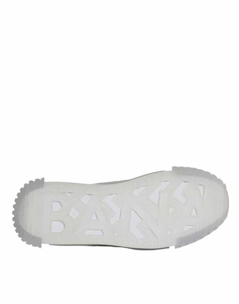 Dolce & Gabbana White Silver Low Top NS1 Sneakers Shoes - Image 8