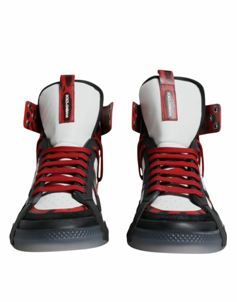 Dolce & Gabbana Multicolor Leather High Top Sneakers Shoes - Image 2