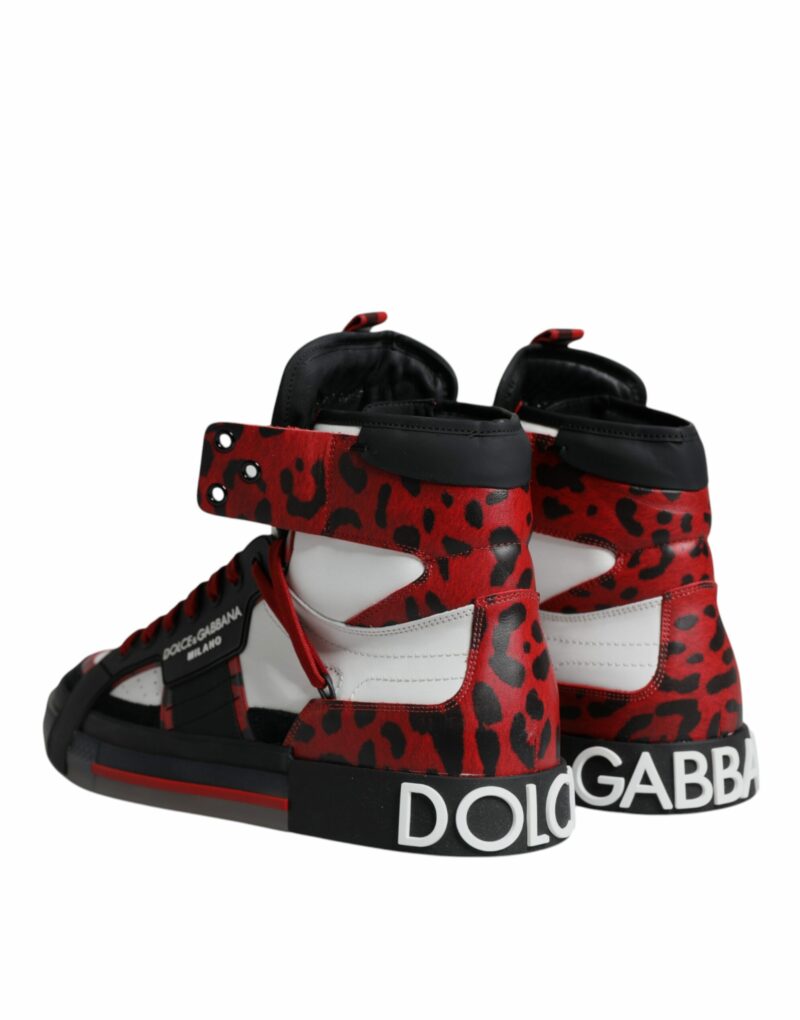 Dolce & Gabbana Multicolor Leather High Top Sneakers Shoes - Image 5