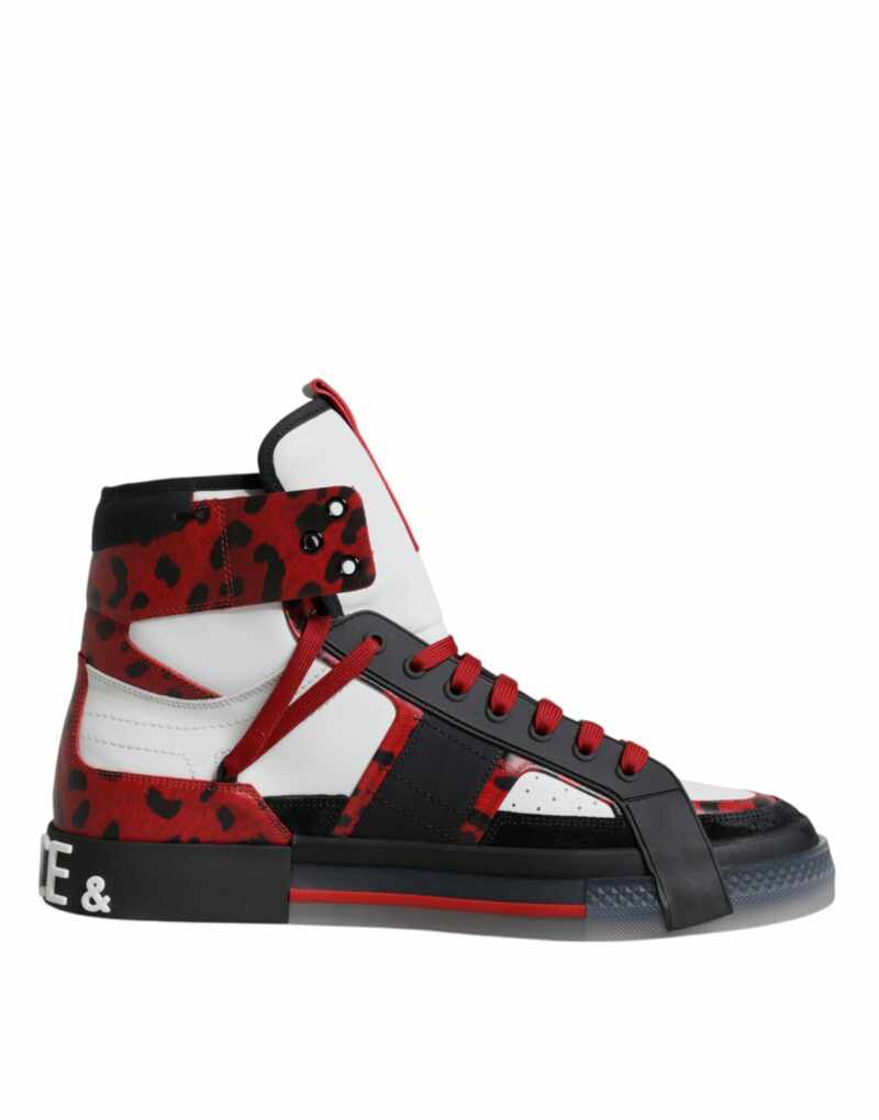 Dolce & Gabbana Multicolor Leather High Top Sneakers Shoes - Image 7