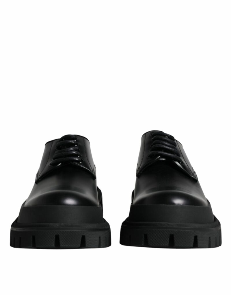Dolce & Gabbana Black Leather Lace Up Trekking Dress Shoes - Image 2