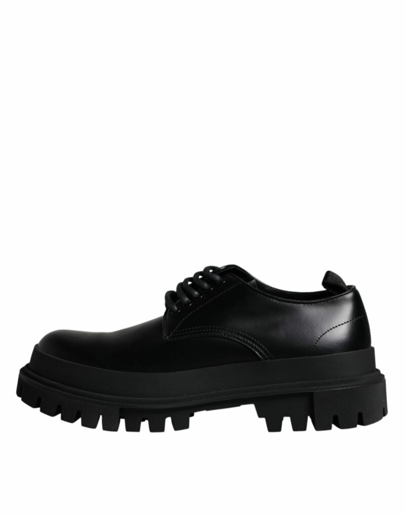 Dolce & Gabbana Black Leather Lace Up Trekking Dress Shoes - Image 6