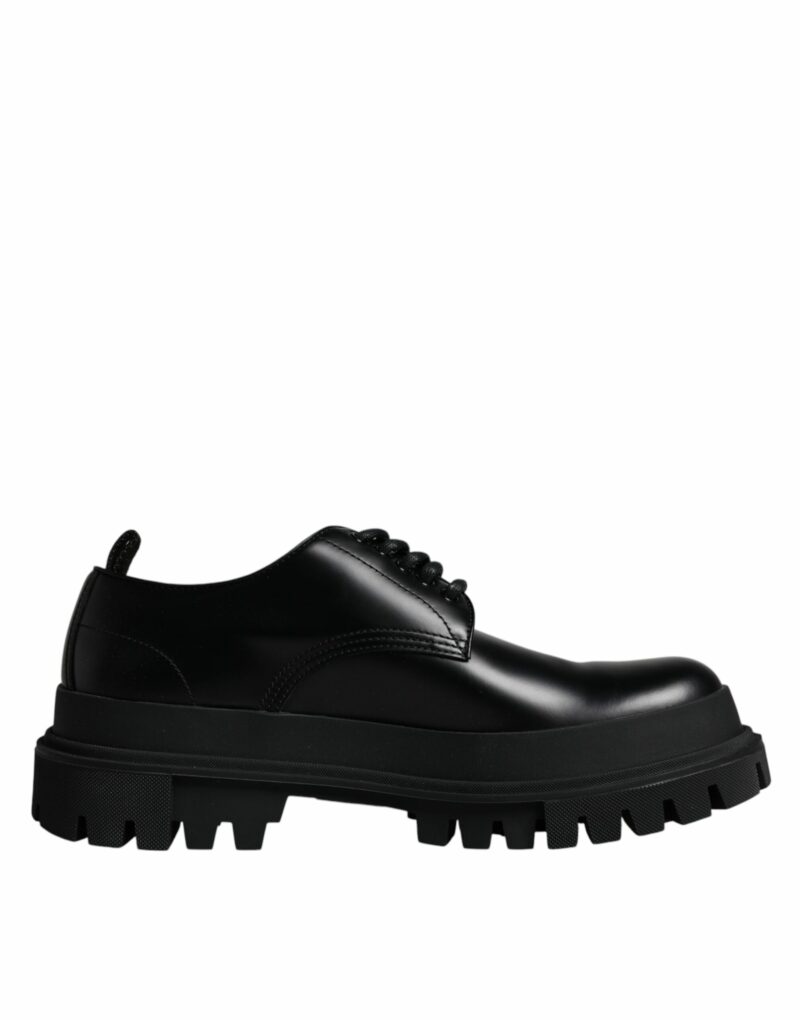 Dolce & Gabbana Black Leather Lace Up Trekking Dress Shoes - Image 7
