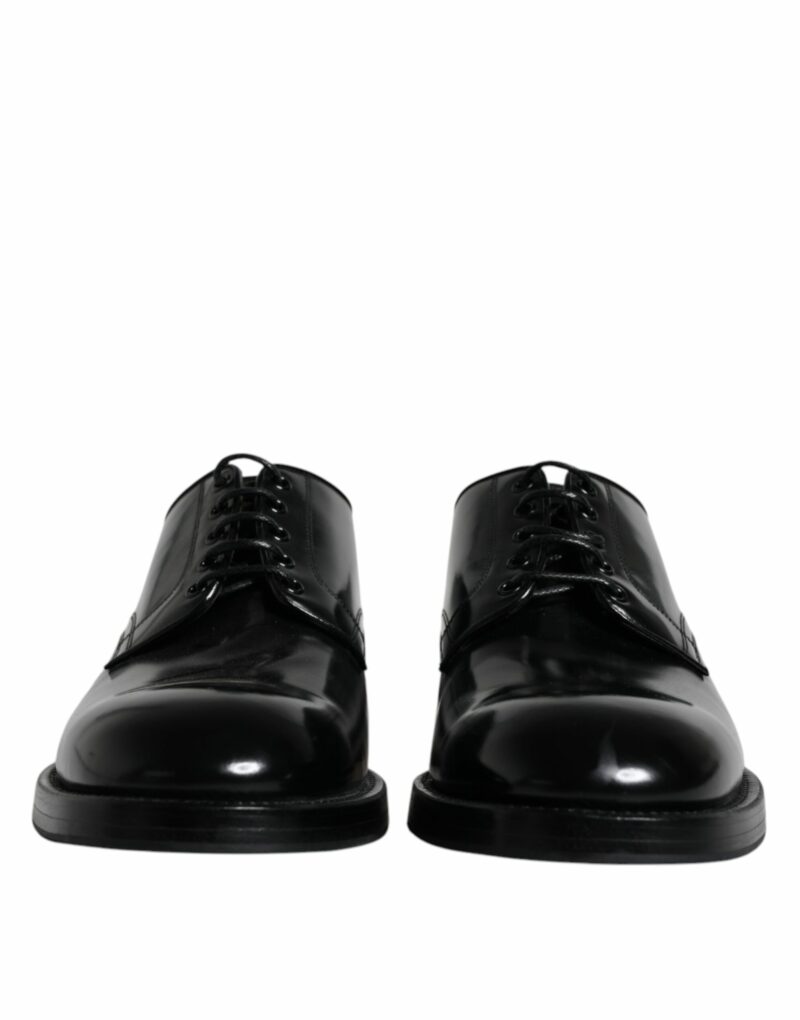 Dolce & Gabbana Black Leather Lace Up Men Derby Formal Shoes - Image 2