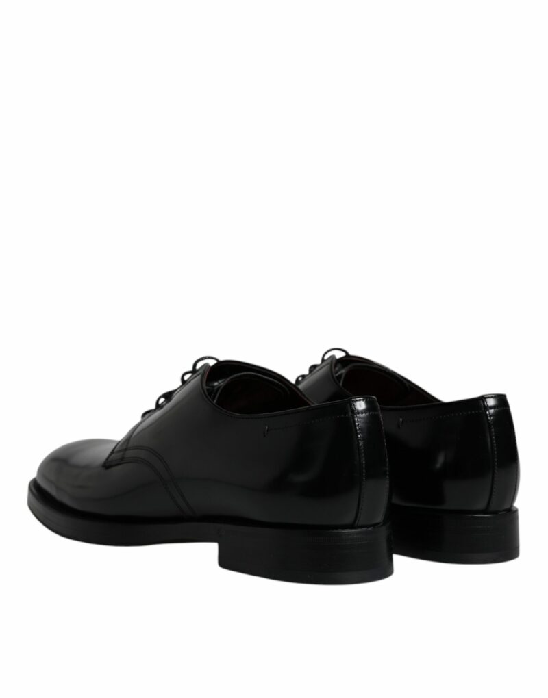 Dolce & Gabbana Black Leather Lace Up Men Derby Formal Shoes - Image 5