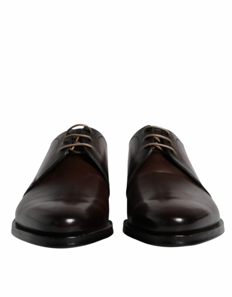 Dolce & Gabbana Black Leather Lace Up Men Derby Formal Shoes - Image 2