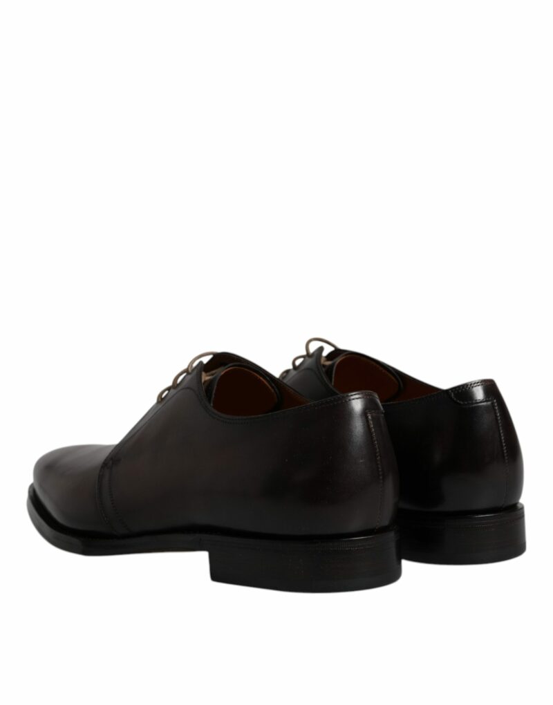 Dolce & Gabbana Black Leather Lace Up Men Derby Formal Shoes - Image 5