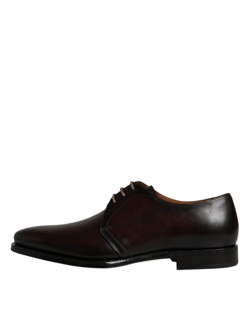 Dolce & Gabbana Black Leather Lace Up Men Derby Formal Shoes - Image 6