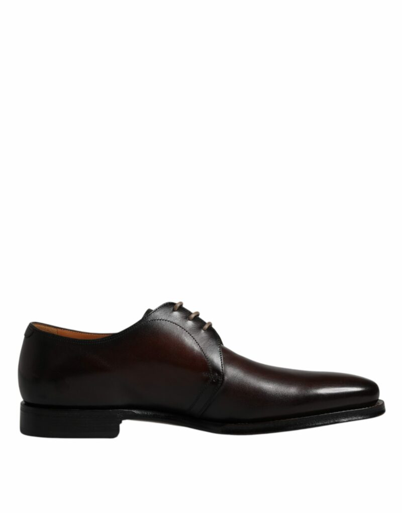 Dolce & Gabbana Black Leather Lace Up Men Derby Formal Shoes - Image 7