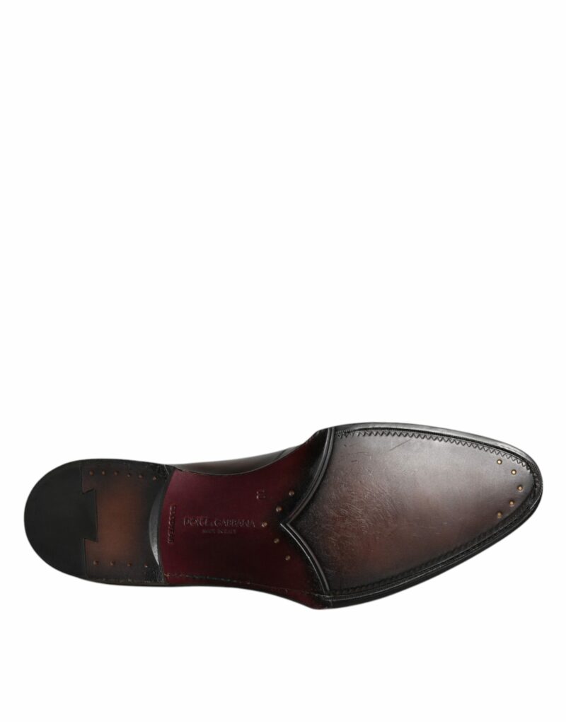 Dolce & Gabbana Black Leather Lace Up Men Derby Formal Shoes - Image 8