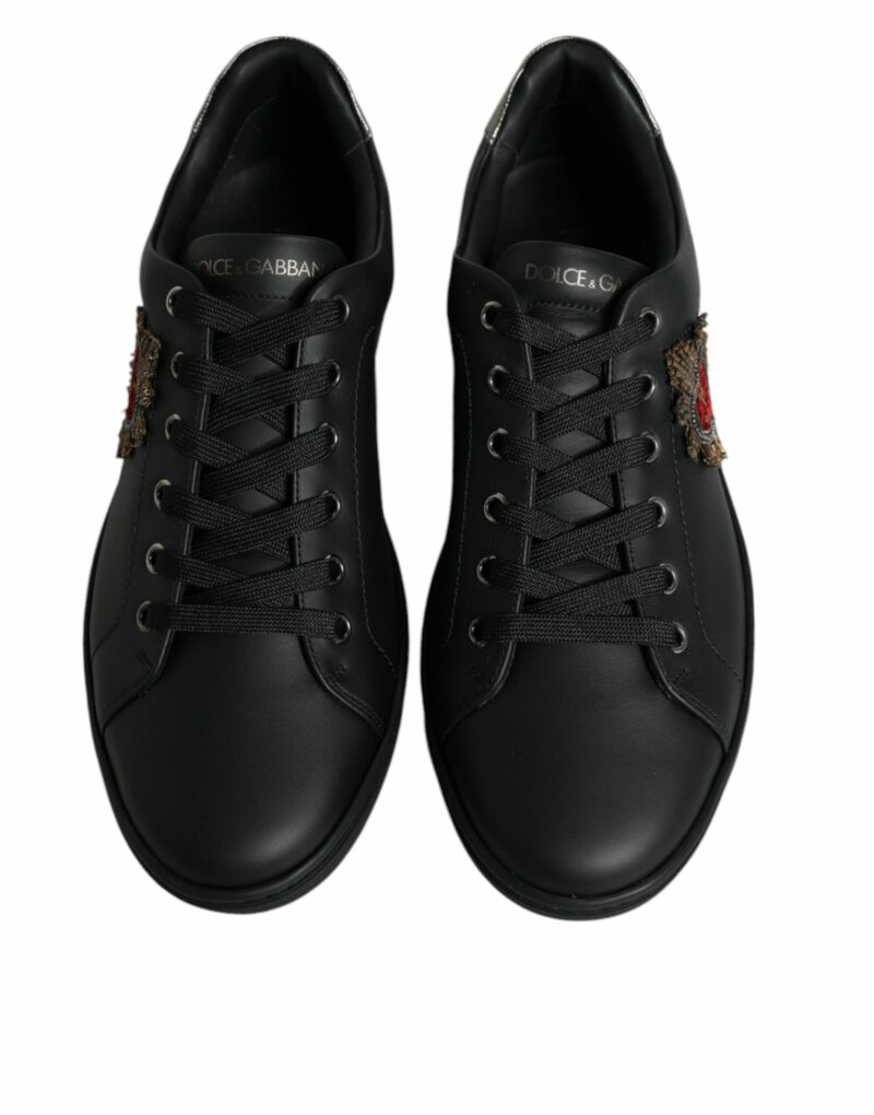 Dolce & Gabbana Black London Sacred Heart Men Sneakers Shoes - Image 3
