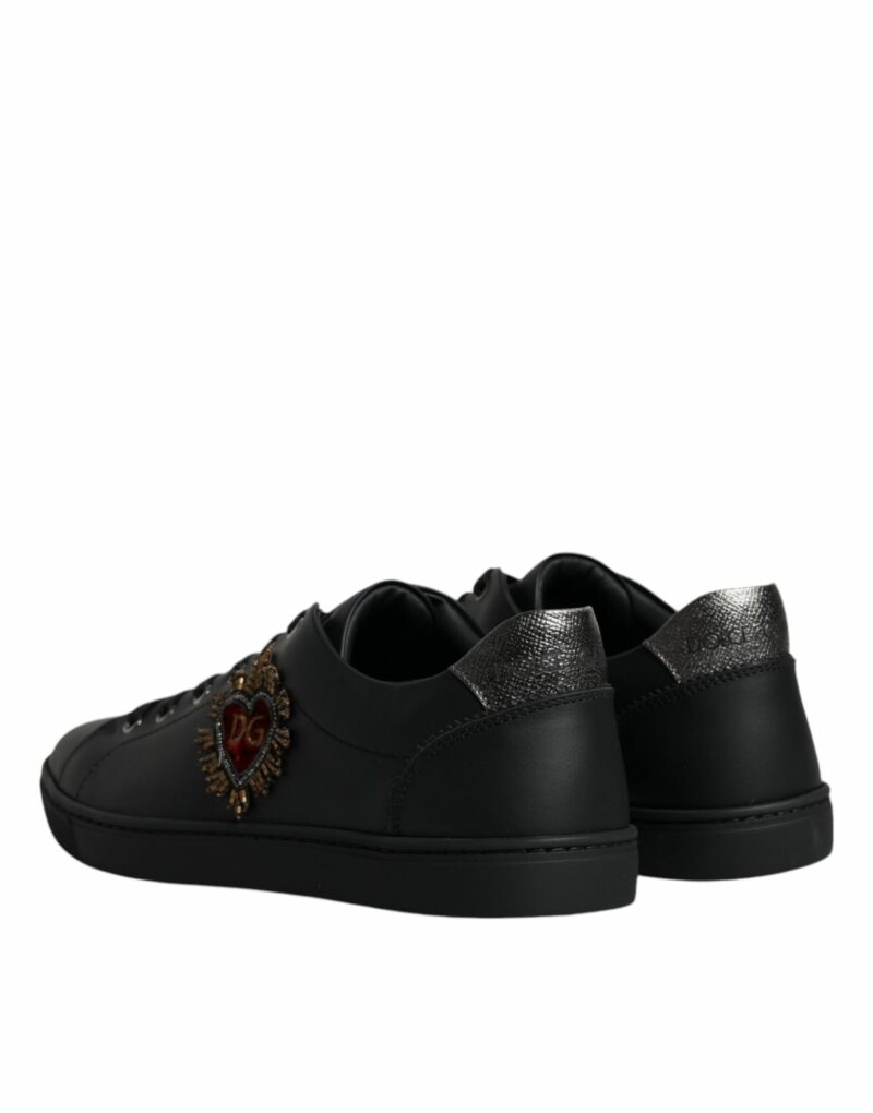 Dolce & Gabbana Black London Sacred Heart Men Sneakers Shoes - Image 5