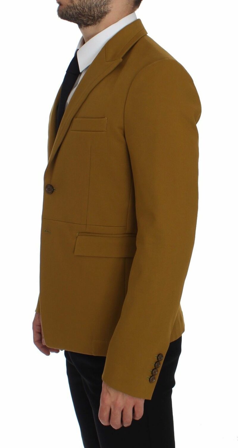 Dolce & Gabbana Elegant Yellow Cotton Blend Casual Blazer - Image 2