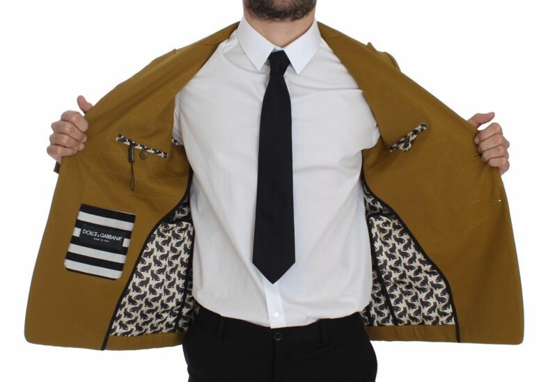 Dolce & Gabbana Elegant Yellow Cotton Blend Casual Blazer - Image 5