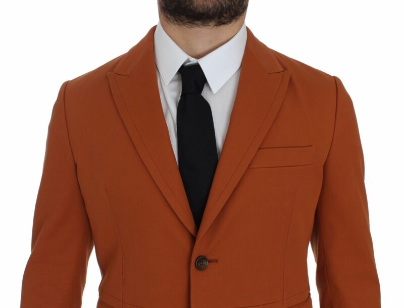 Dolce & Gabbana Elegant Orange Casual Cotton Blend Blazer - Image 4