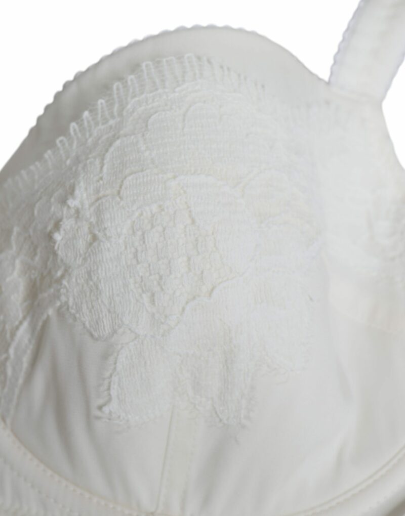Dolce & Gabbana White Silk Stretch Panty Balconette Bra Underwear - Image 3