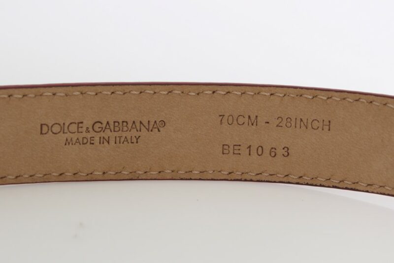 Dolce & Gabbana Polka Dot Snakeskin Belt with Silver Buckle - Image 4