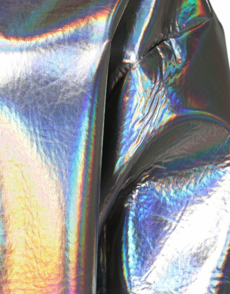 Dolce & Gabbana Silver Iridescent Full Zip Men Bomber Jacket - Image 6