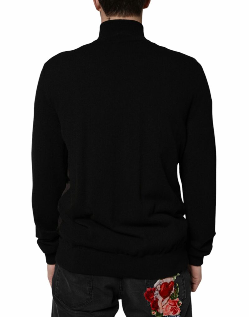 Dolce & Gabbana Black Logo Monogram Full Zip Bomber Jacket - Image 4