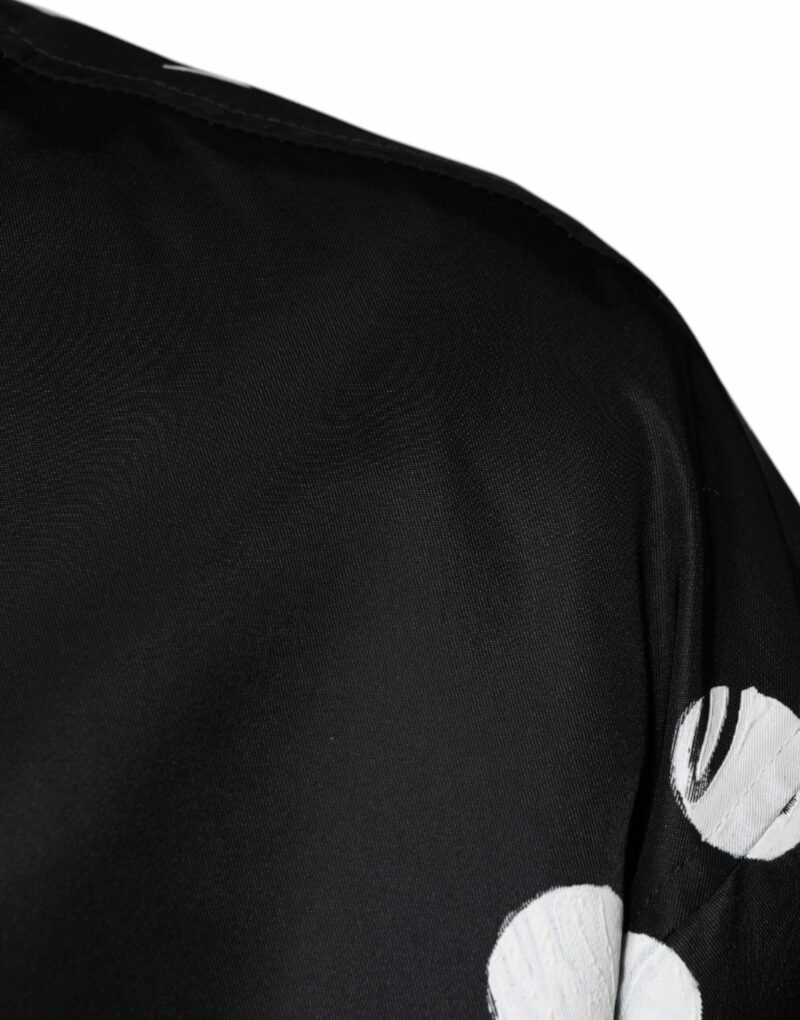 Dolce & Gabbana Black Polka Dot Stripe Nylon Bomber Jacket - Image 6