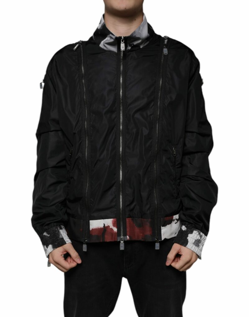Dolce & Gabbana Black Nylon Full Zip Men Bomber Jacket - Image 2