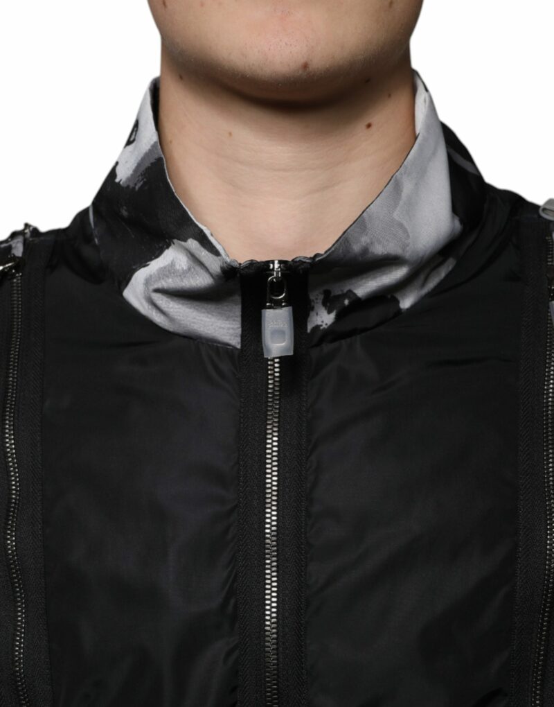 Dolce & Gabbana Black Nylon Full Zip Men Bomber Jacket - Image 5