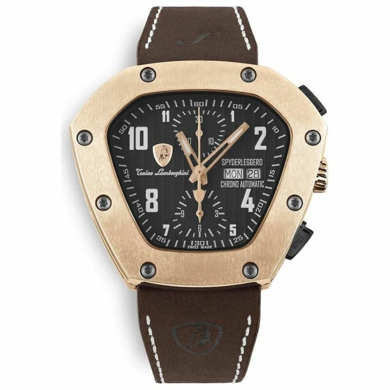 Lamborghini Black Leather Watch