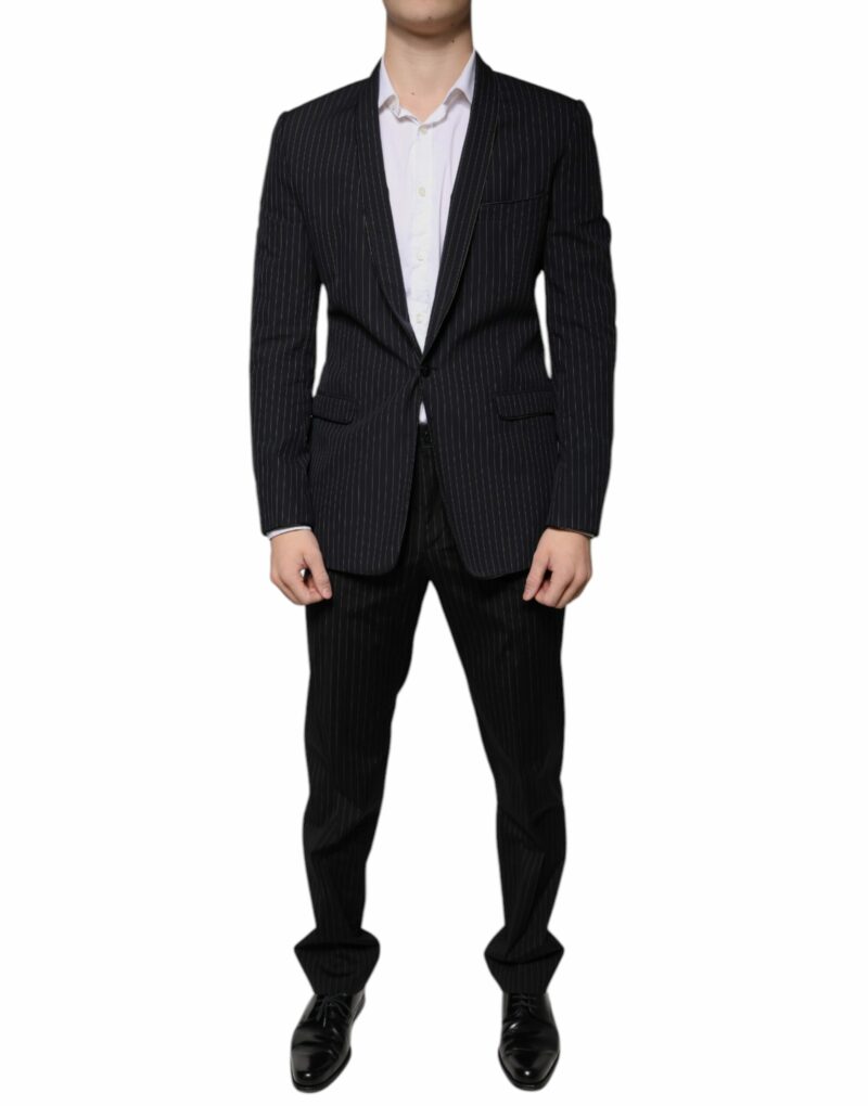 Dolce & Gabbana Black Stripe Single Breasted Formal Suit - Image 2