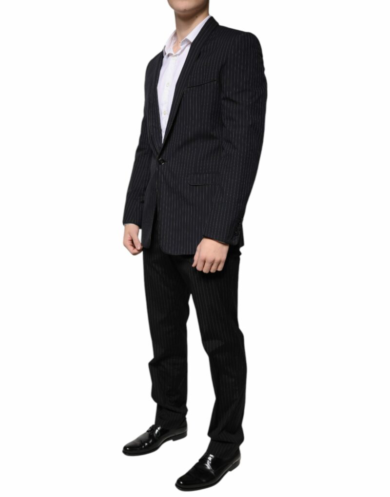 Dolce & Gabbana Black Stripe Single Breasted Formal Suit - Image 3