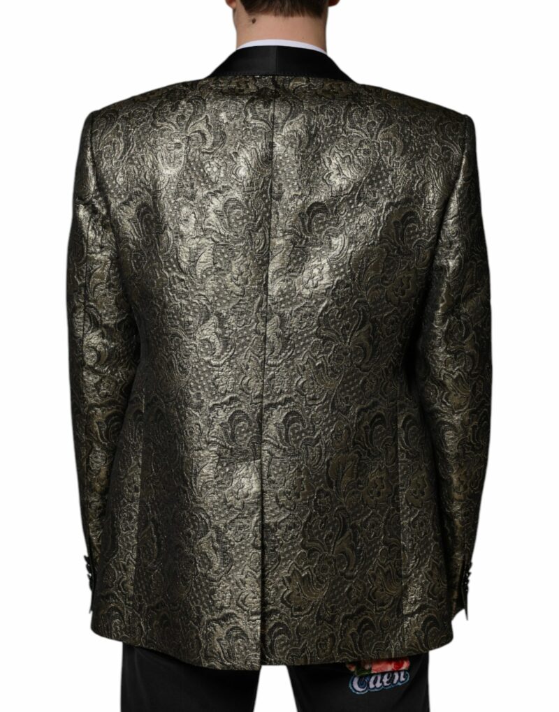 Dolce & Gabbana Gold SICILIA Jacquard Single Breasted Coat Blazer - Image 4