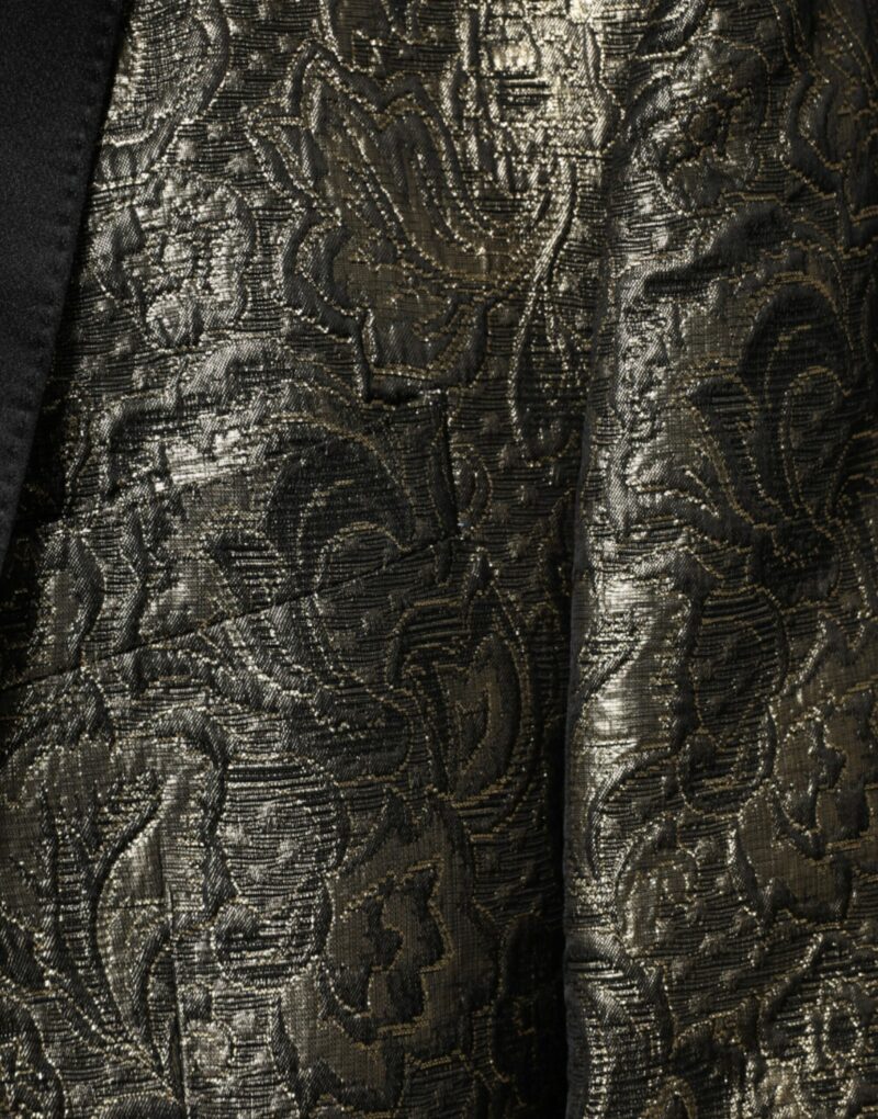Dolce & Gabbana Gold SICILIA Jacquard Single Breasted Coat Blazer - Image 6
